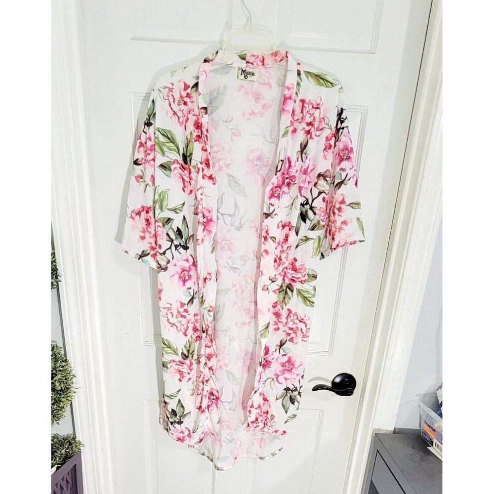 Show Me Your Mumu Womens White Floral Brie Robe Garden Of Blooms One Size - Picture 3 of 11